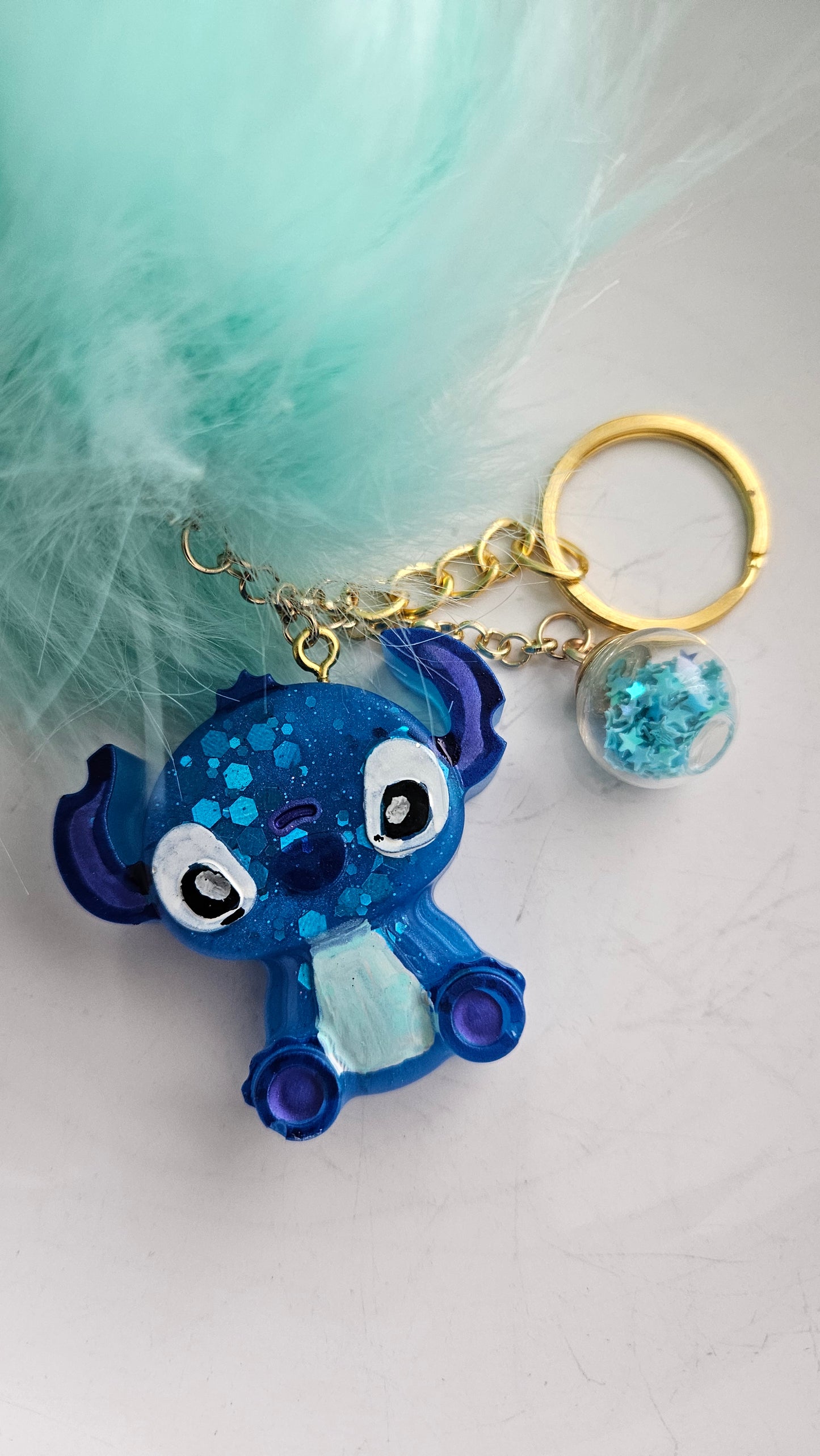 Stitch & Sparkle 💙🩵💜 Keychain